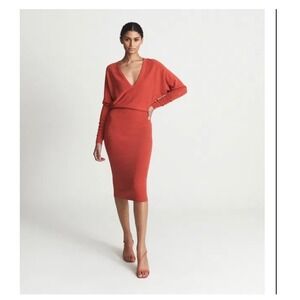Reiss Red Long Sleeve Dress